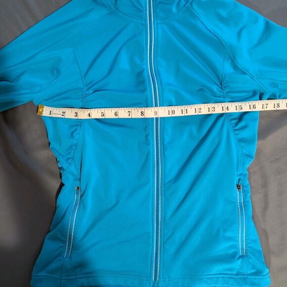 Athleta Half Mile Reflective Hoodie Women’s Small Blue Full Zip Running Jacket - Picture 7 of 11